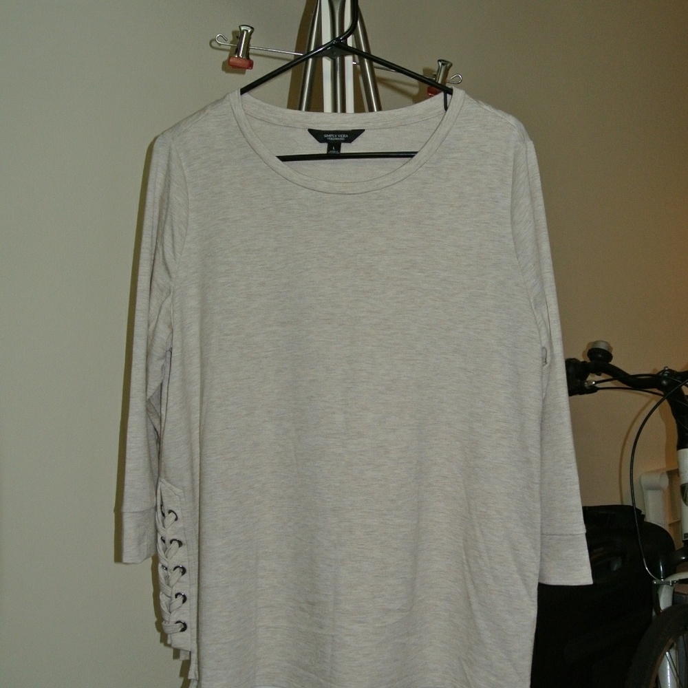 Simply Vera Wang Side Braid Long Sleeve Tunic